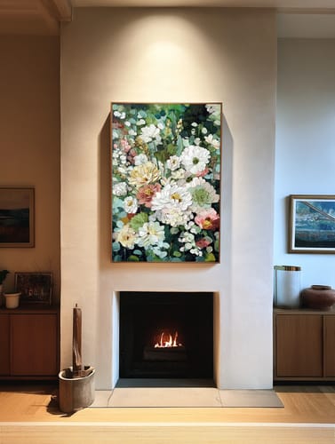 Customer photo review of Silent Bloom Garden – Textured Floral Oil Painting Hand Painted Canvas Wall Art