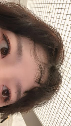 Customer photo review of MENG JIE SHANG PIN Cute Bear Series – Cocoa Brown Cat-Ear Lashes (80 Clusters)