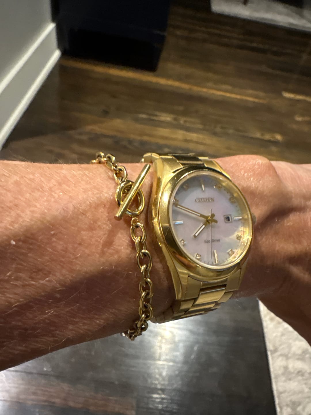 Customer photo review of Cuban T Bar Bracelet