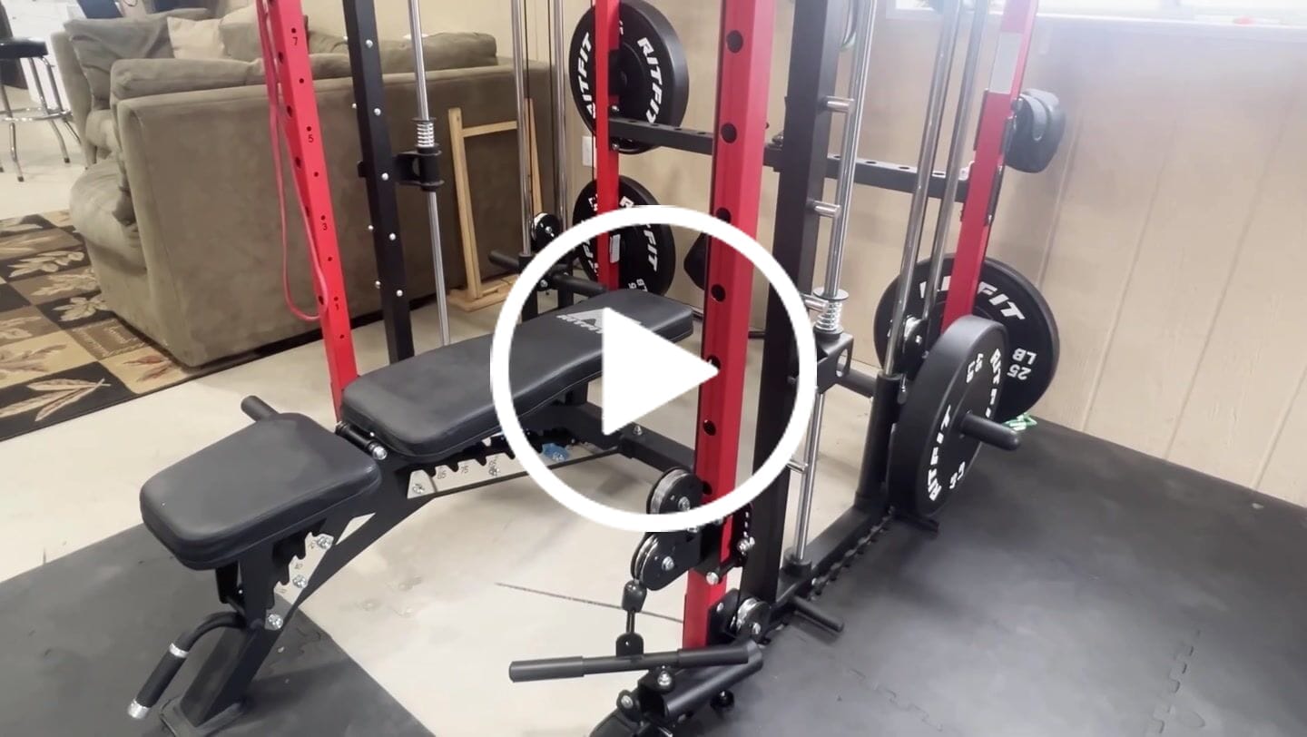 Customer video review of RitFit M1 PRO Multi-Functional Smith Machine with Cable Crossover System and Squat Rack for Home Gym