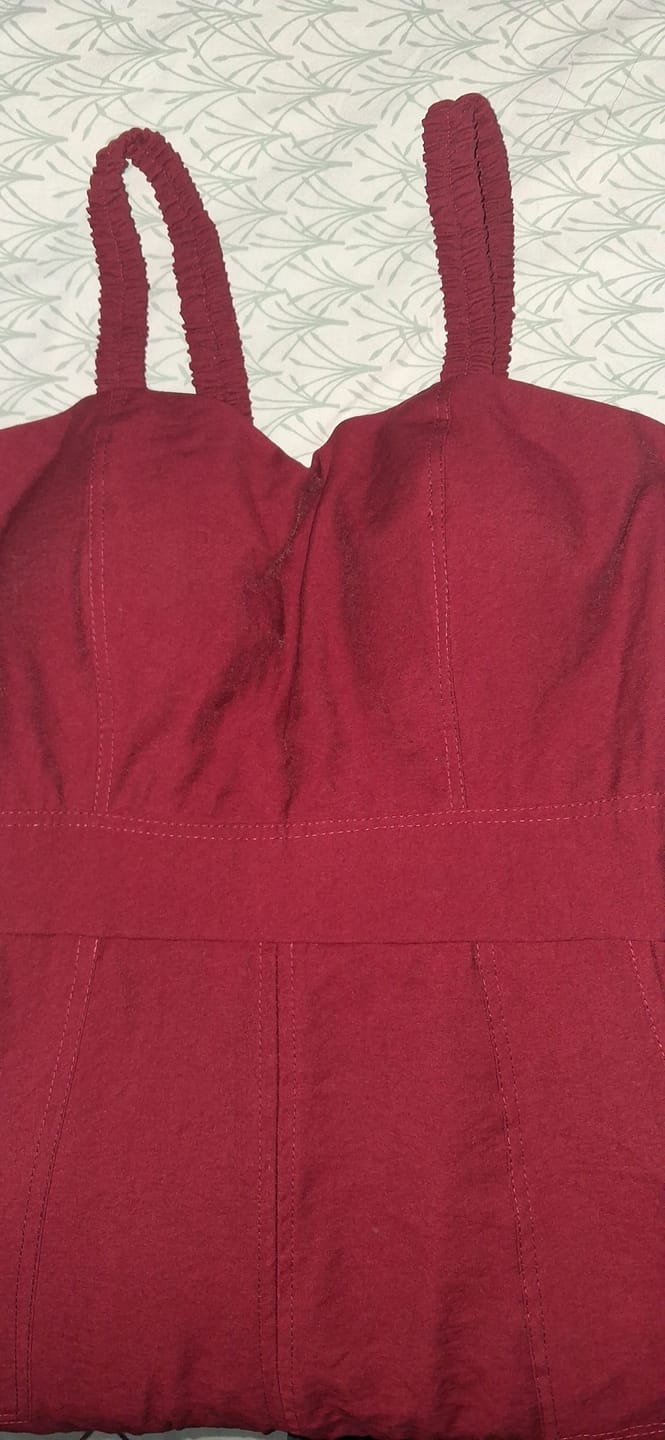 Customer photo review of Vestido com Bolso, Marsala