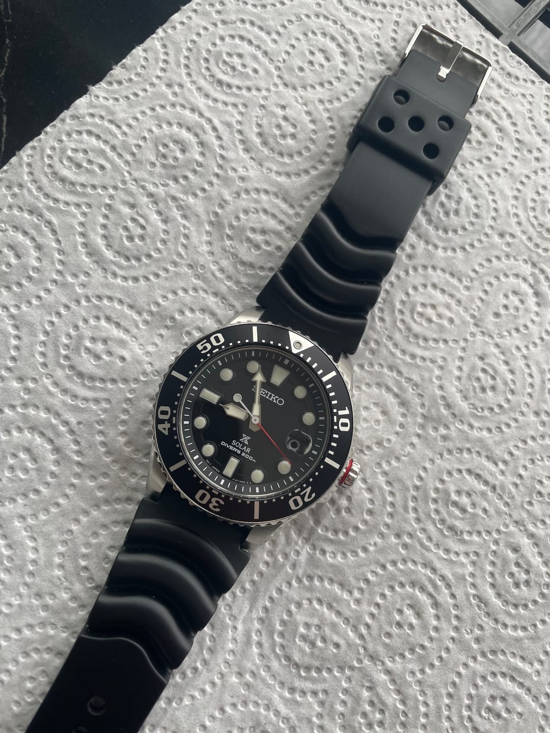 Customer photo review of Seiko Dive Watch Replacement Watch Strap – Classic Polyurethane or Scuba Silicone Z22