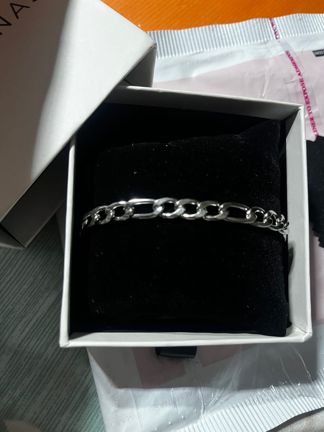 Customer photo review of Silver Chrome Link Bracelet
