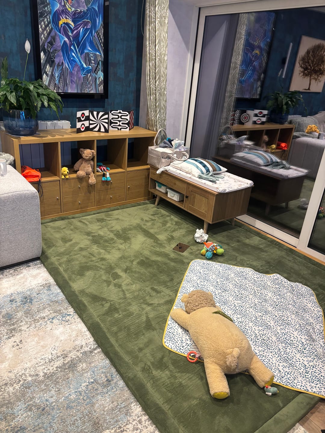 Customer photo review of Olive Green Play Mat
