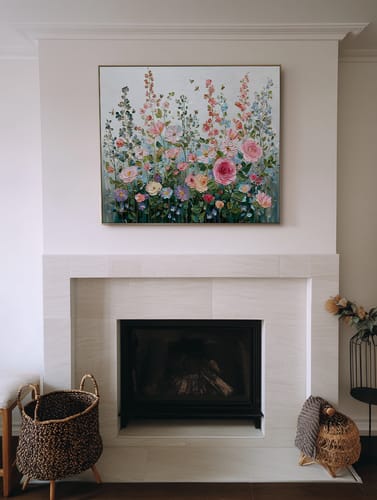 Customer photo review of Floral Symphony - Pastel Bloom Textured Oil Painting