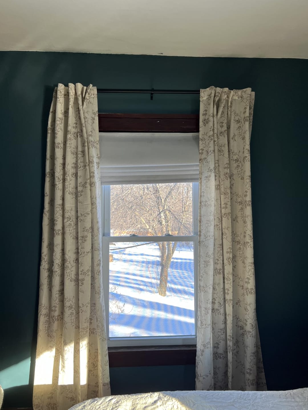Customer photo review of Vine Blossom Linen Blend Curtains