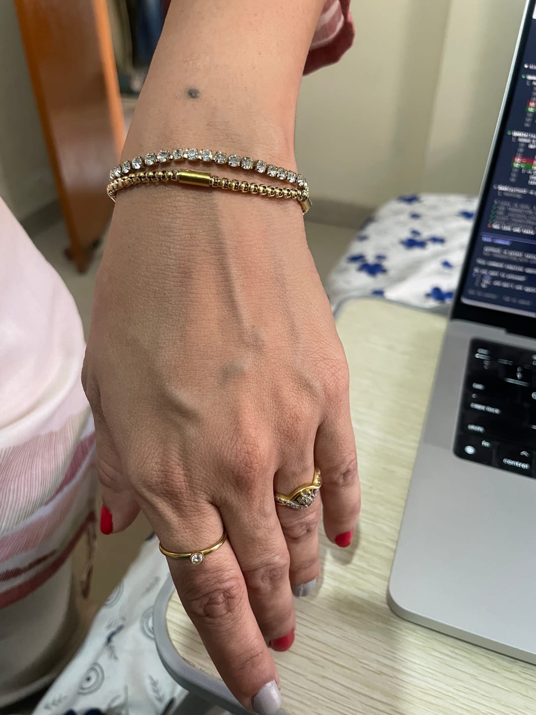 Customer photo review of Golden Glamour Layered Bracelet