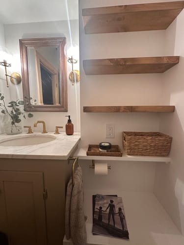 Customer photo review of Rustic Floating Shelves
