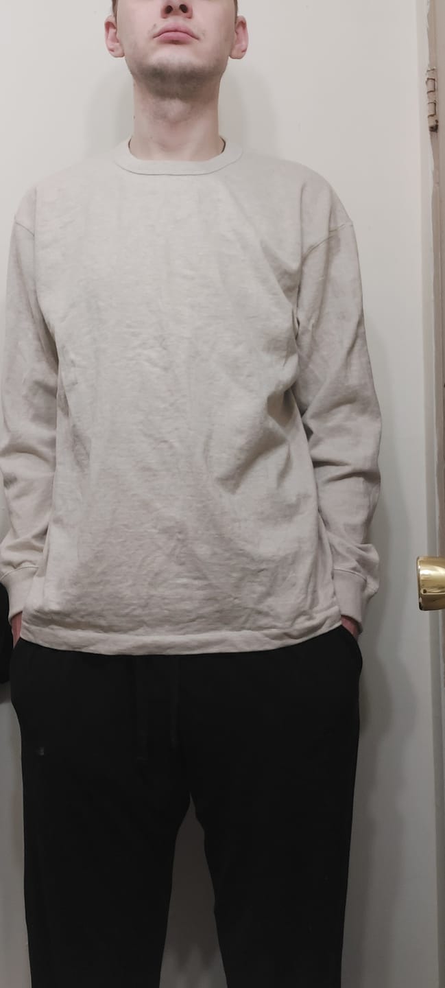 Customer photo review of Loopwheel Long Sleeve Cotton T-Shirt