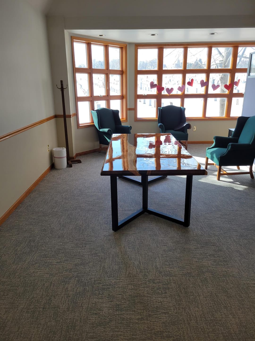 Customer photo review of Black Walnut Wood River Resin Epoxy Table for Dining & Conference Table CT50