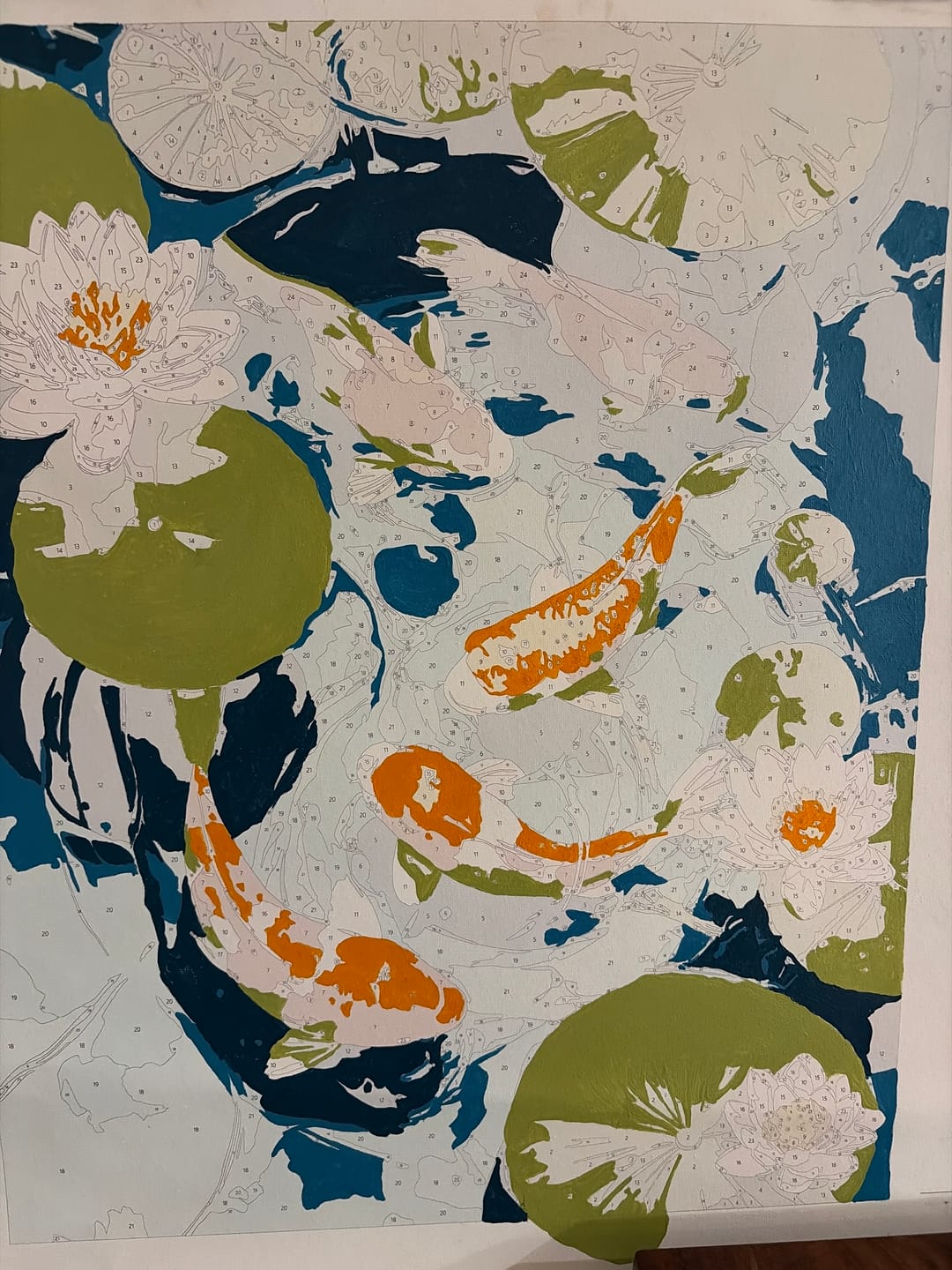 Customer photo review of Koi pond | Paint by Number