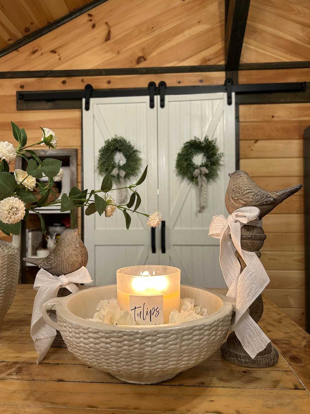 Customer photo review of Resin Bird on Pedestal Set
