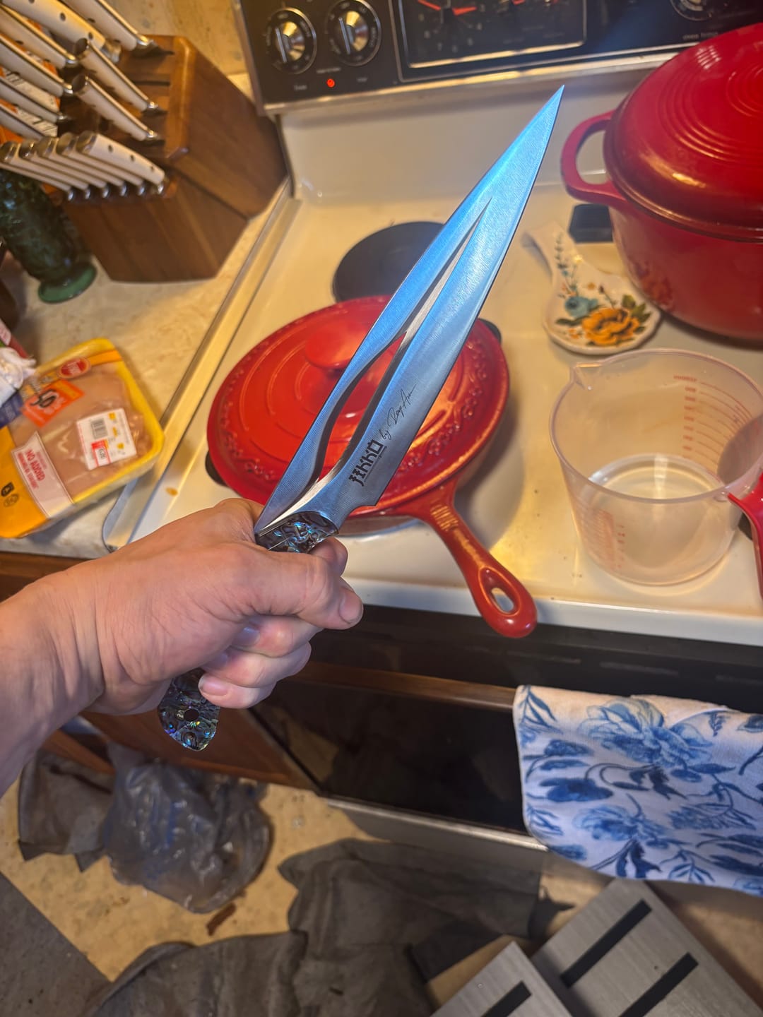 Customer photo review of The Pearl Eye Edition – Signature Knife by JIKKO®