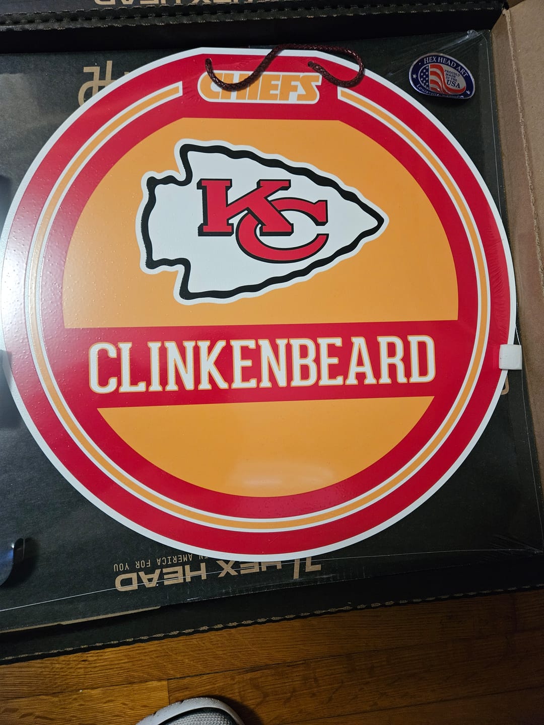 Customer photo review of Kansas City Chiefs Personalized Monogram Metal Art