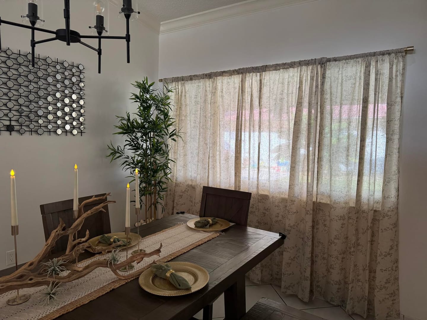 Customer photo review of Vine Blossom Linen Blend Curtains