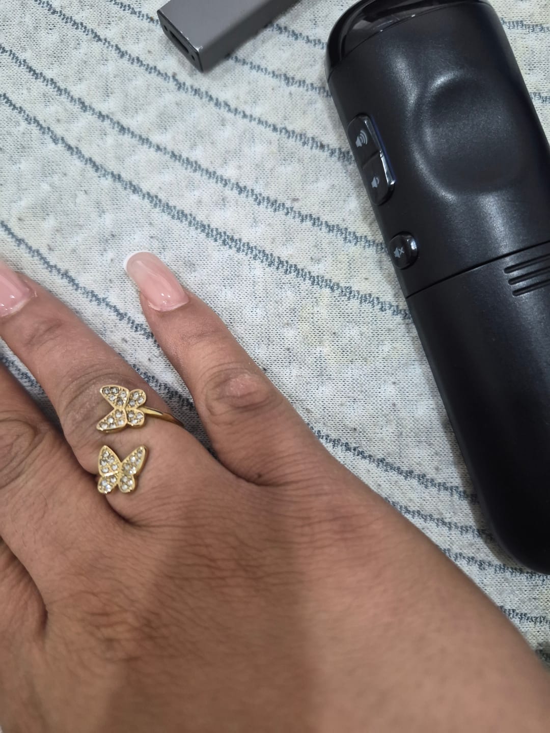 Customer photo review of Open Iced Butterfly Ring