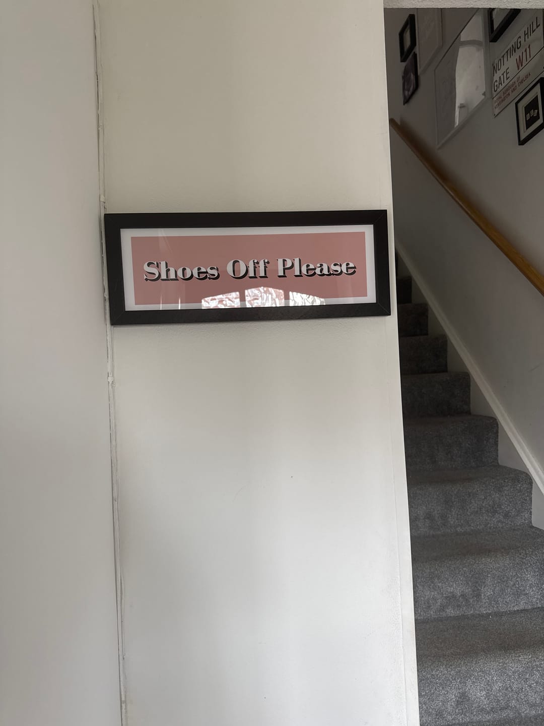 Customer photo review of Shoes Off Please Framed Print