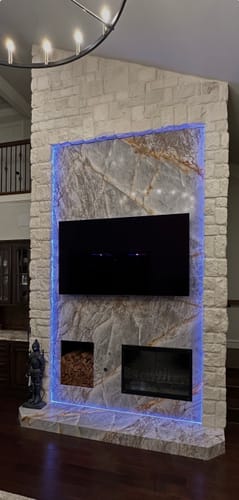 Customer photo review of Cavestone Fireplace Glass Doors | Custom Masonry Fit
