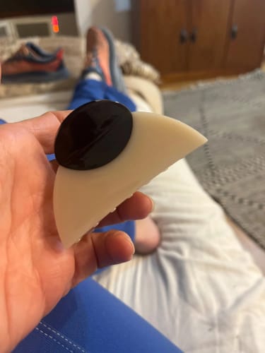 Customer photo review of Acetate Patchwork Hair Claw Clip – Medium