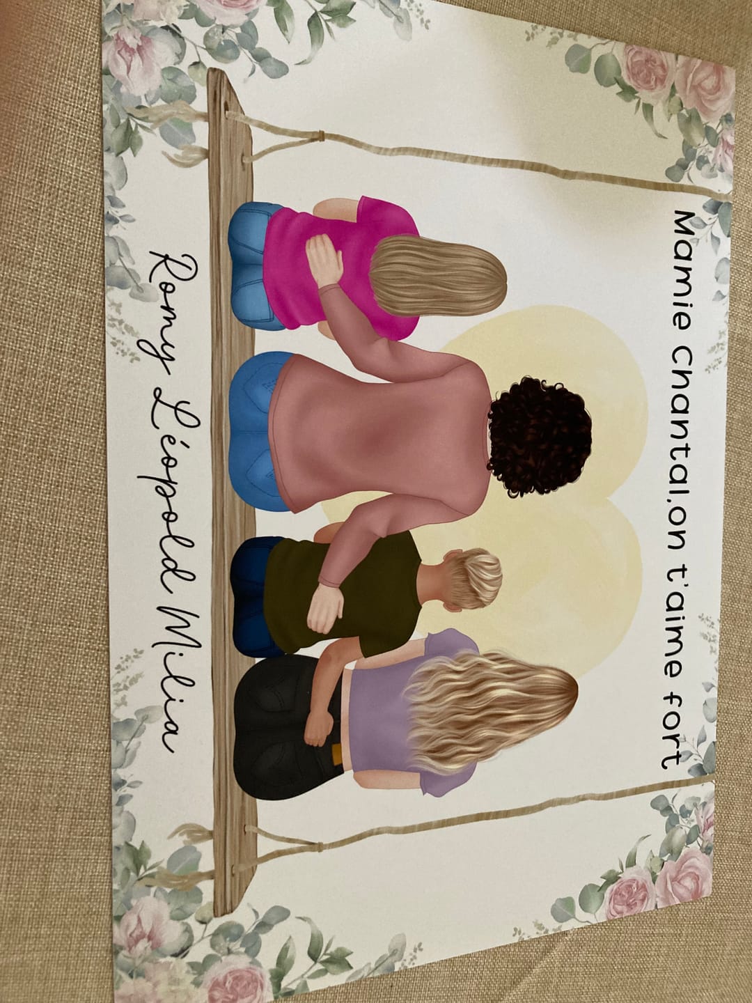 Customer photo review of Affiche Personnalisée - Mamie et Petits-enfants