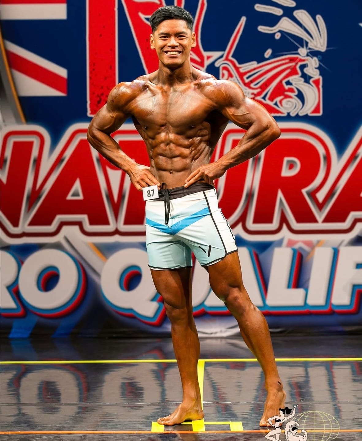 Customer photo review of MEN'S PHYSIQUE SHORTS - CUSTOM COLOUR