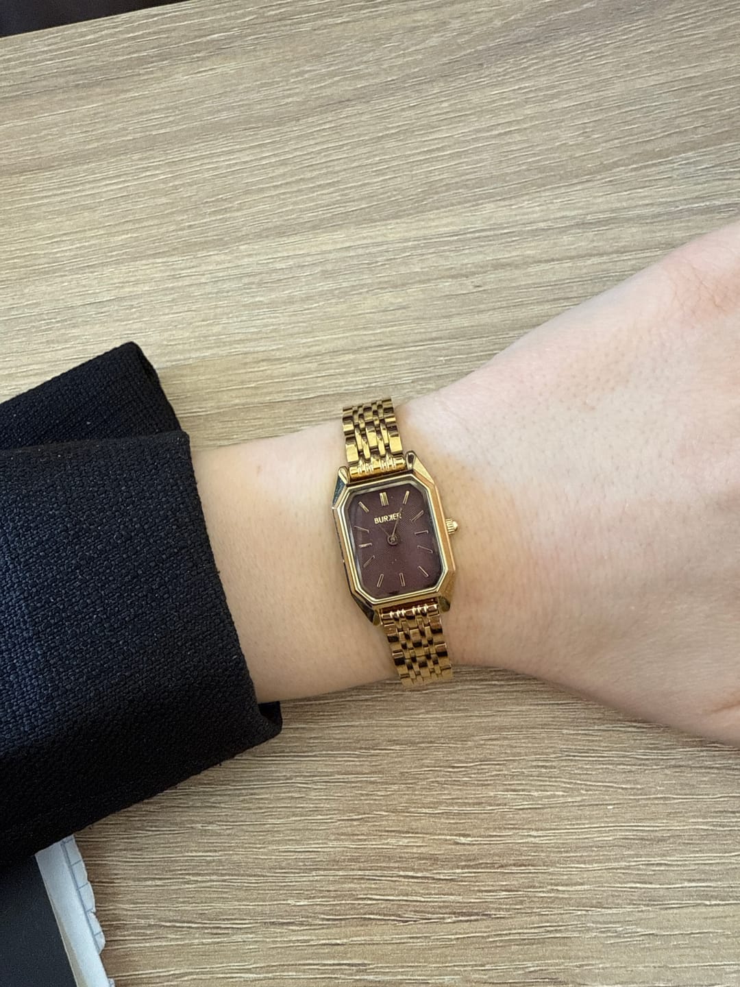 Customer photo review of Isabell Petite Gold Burgundy