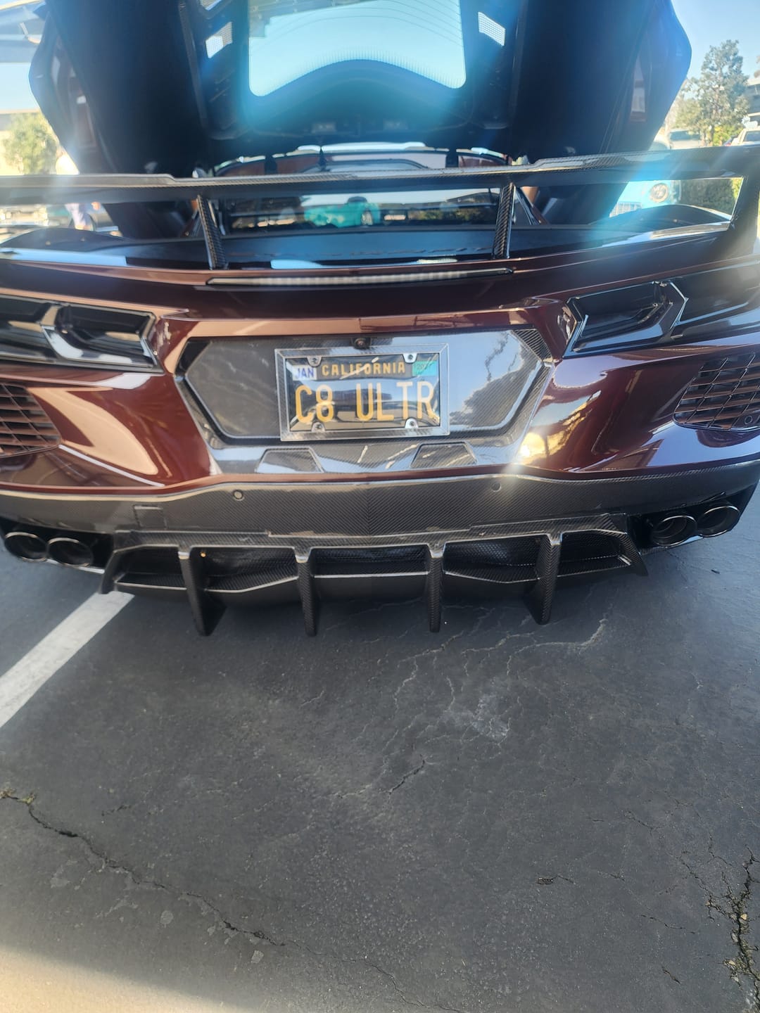 Customer photo review of 2020-Up Corvette C8 DRY CARBON FIBER Rear Bumper Diffuser Quad Exit