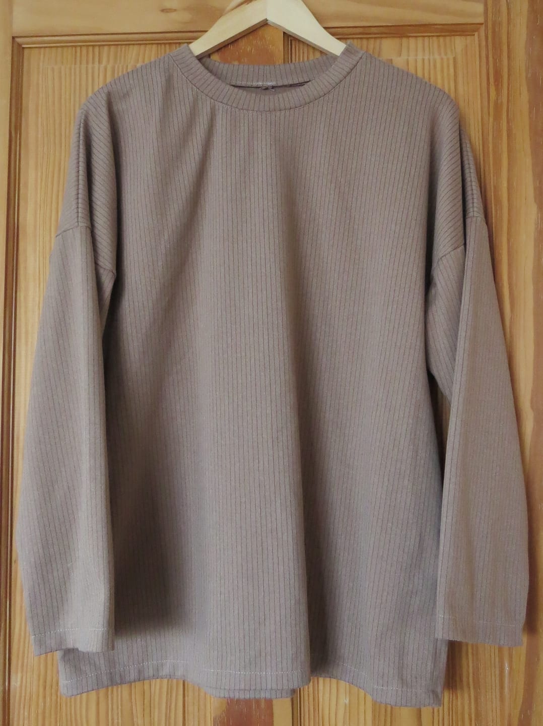 Customer photo review of Narrow Stripes Brushed Soft Knit Fabric