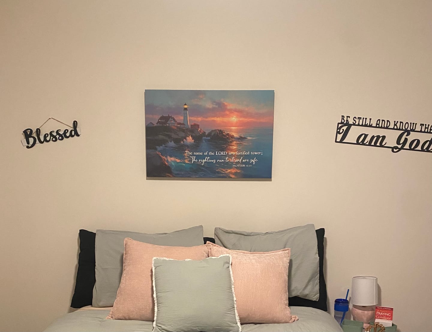 Customer photo review of The Name Of The Lord is A Fortified Tower Proverbs 18:10 Wall Art Canvas