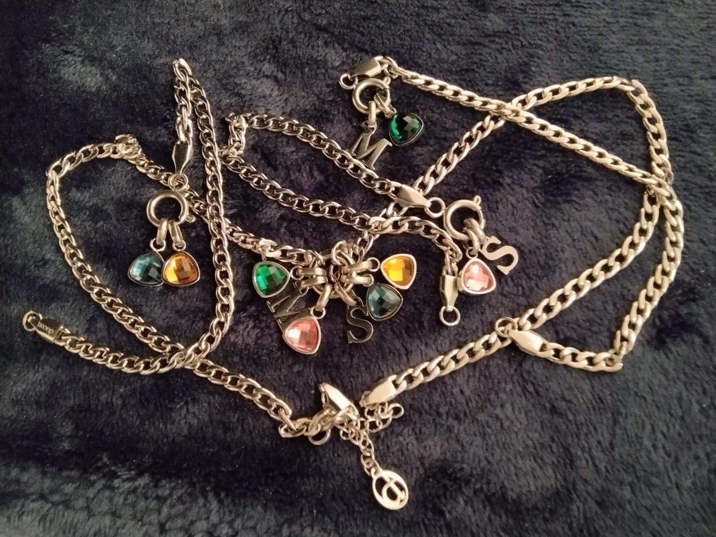 Customer photo review of Letter & birthstone bracelet silver
