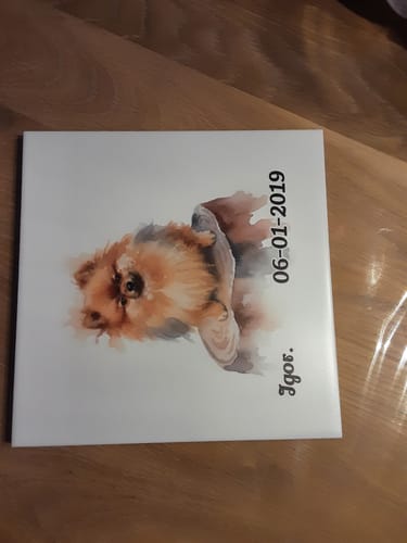 Customer photo review of Droomwassing Aquarel Tegel - Upload je eigen foto