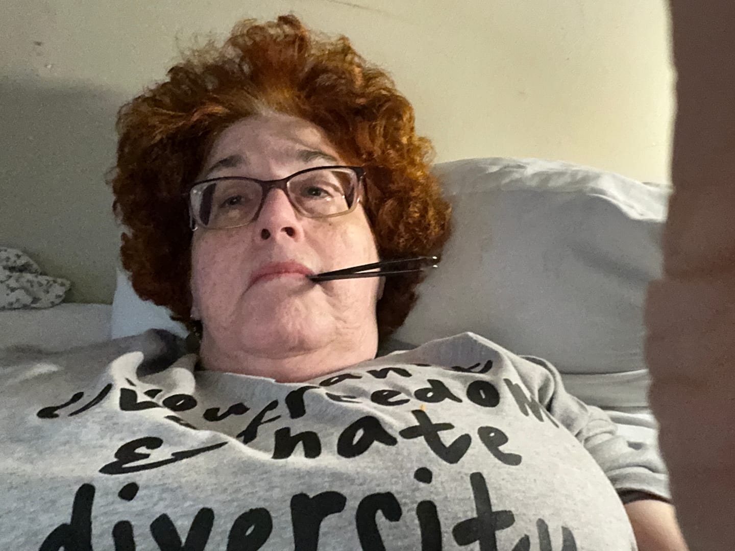 Customer photo review of You Can’t Love Freedom and Hate Diversity Unisex Tee