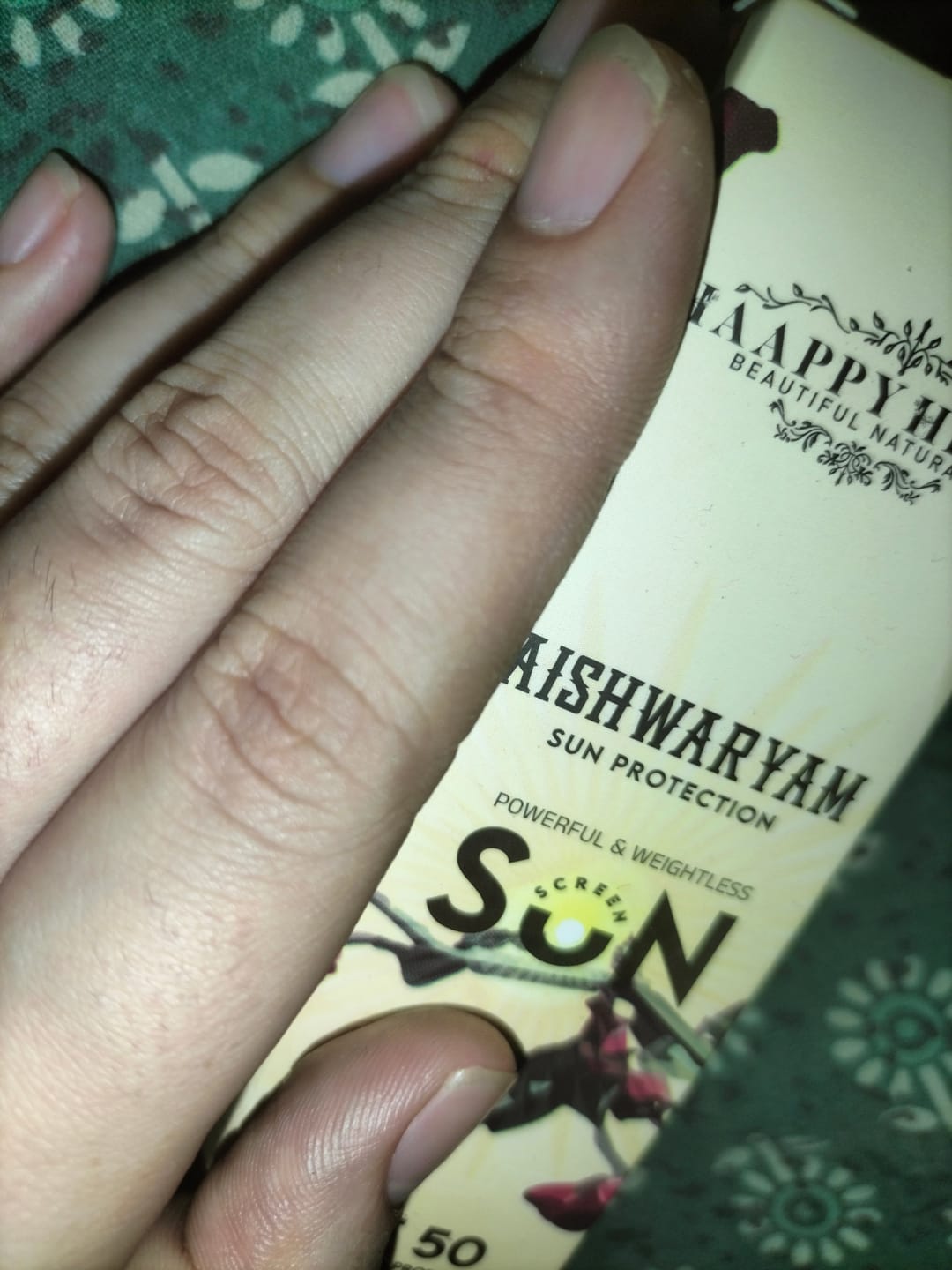 Customer photo review of Aishwaryam SPF50 Powerful,weightless & Moisturizing Sunscreen , Pa++,uva& Uvb Protection