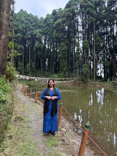 Customer photo review of Hoor Royal Blue Viscose Georgette Kurta
