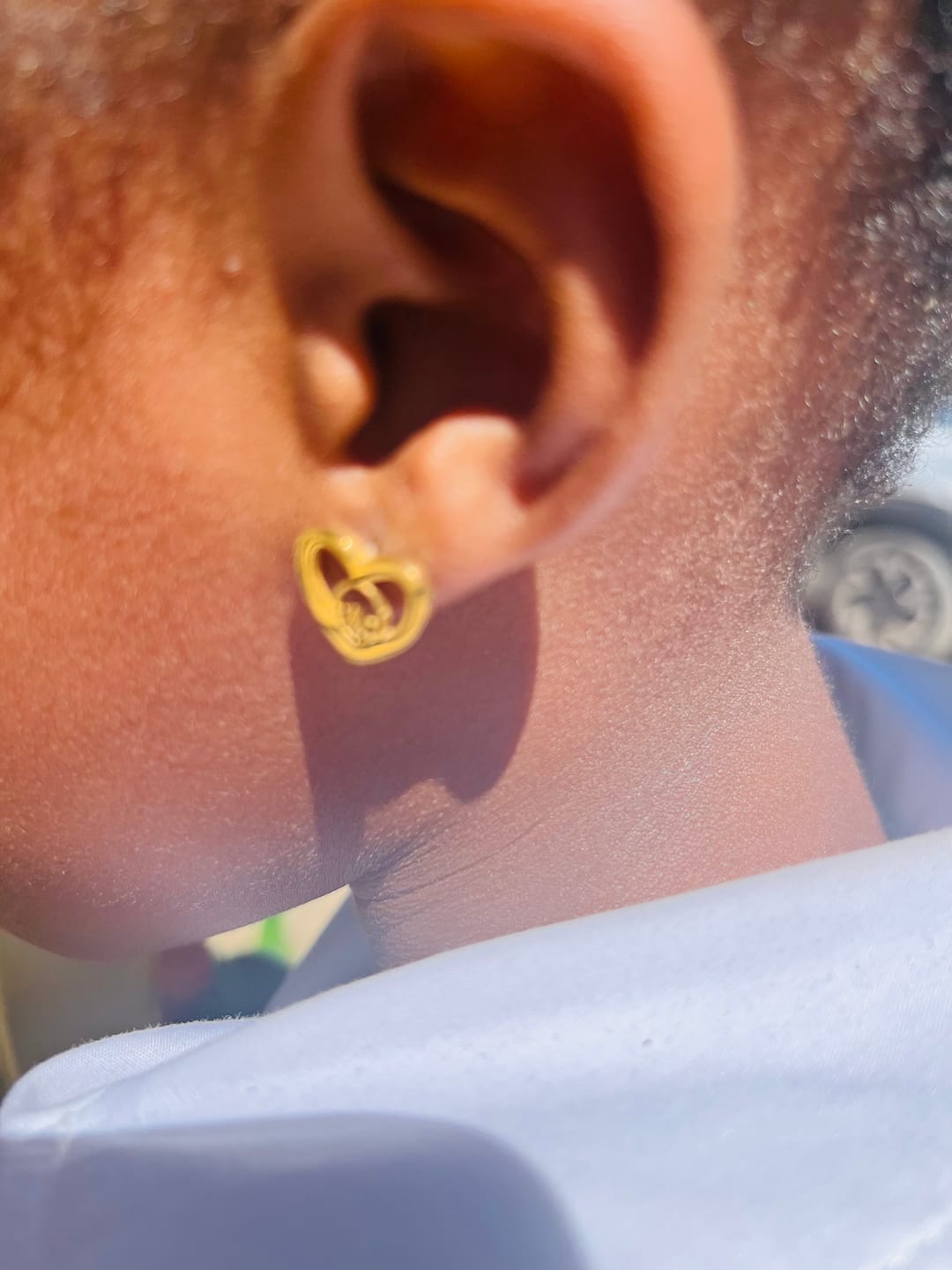 Customer photo review of Gold Thando Studs