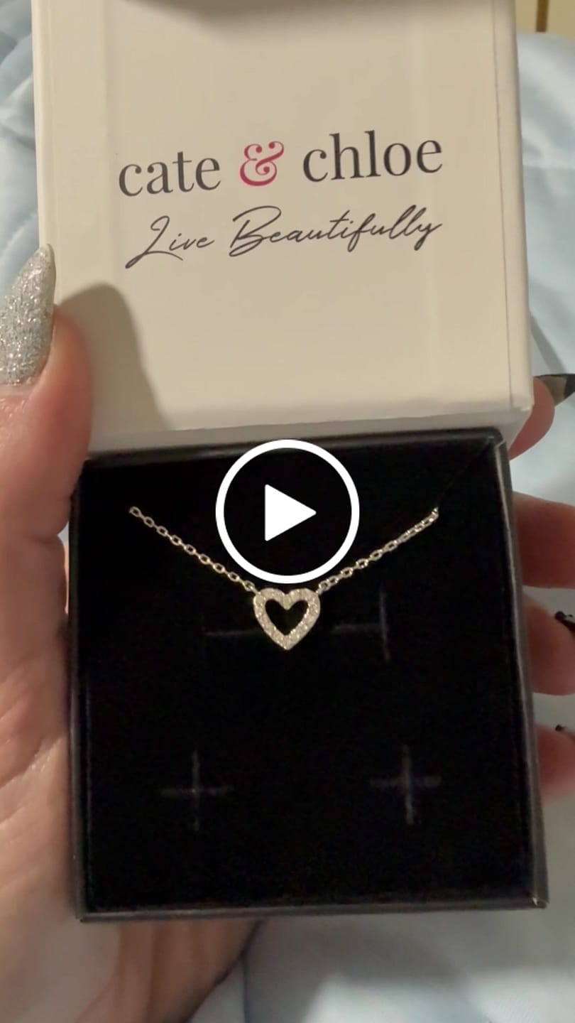 Customer video review of Piper 18k White Gold Plated Heart Pendant Necklace with Swarovski Crystals