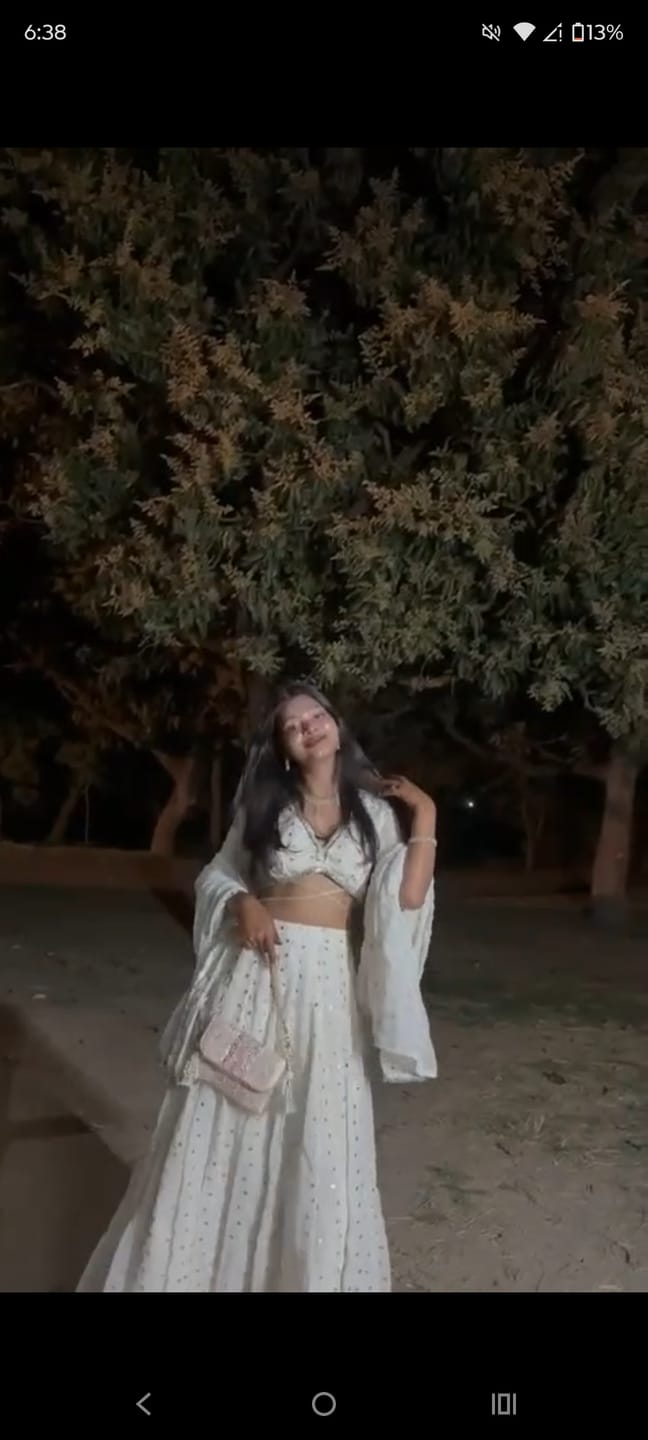Customer photo review of Astoria Ivory Mirror Work Lehenga Set