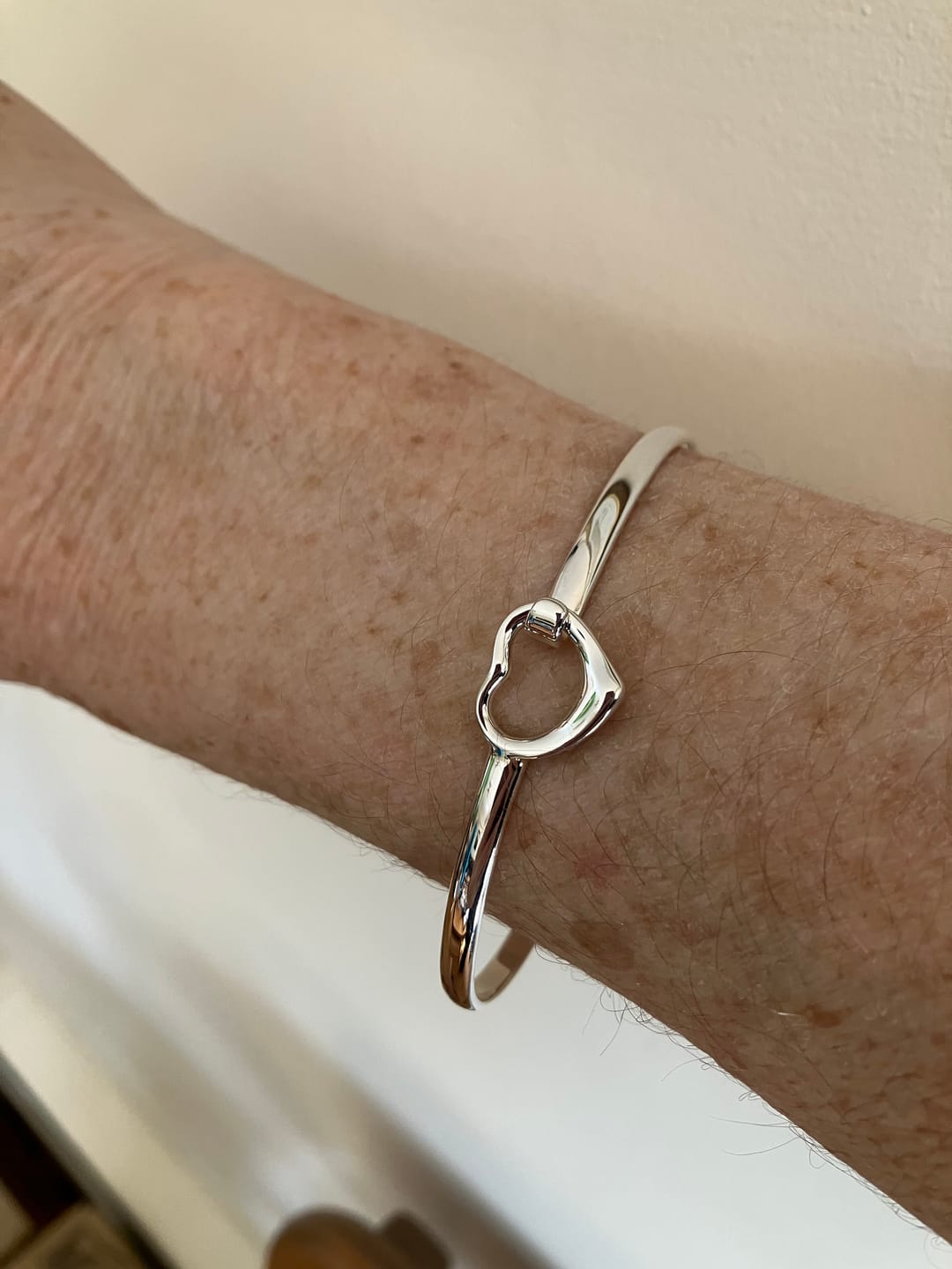 Customer photo review of Sterling Silver Heart Clip Bracelet
