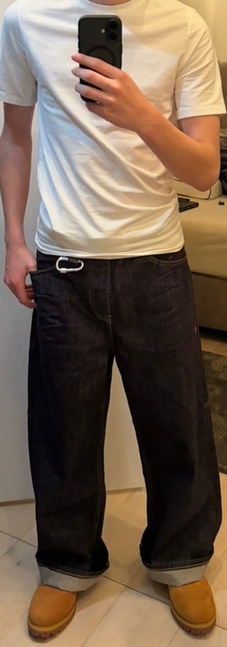 Customer photo review of Raw Denim Jeans Blue