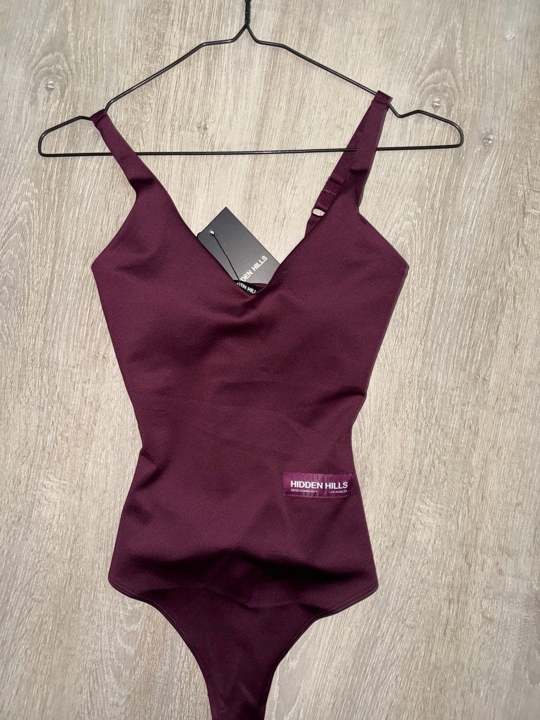 Customer photo review of LABEL BODYSUIT DARK PLUM