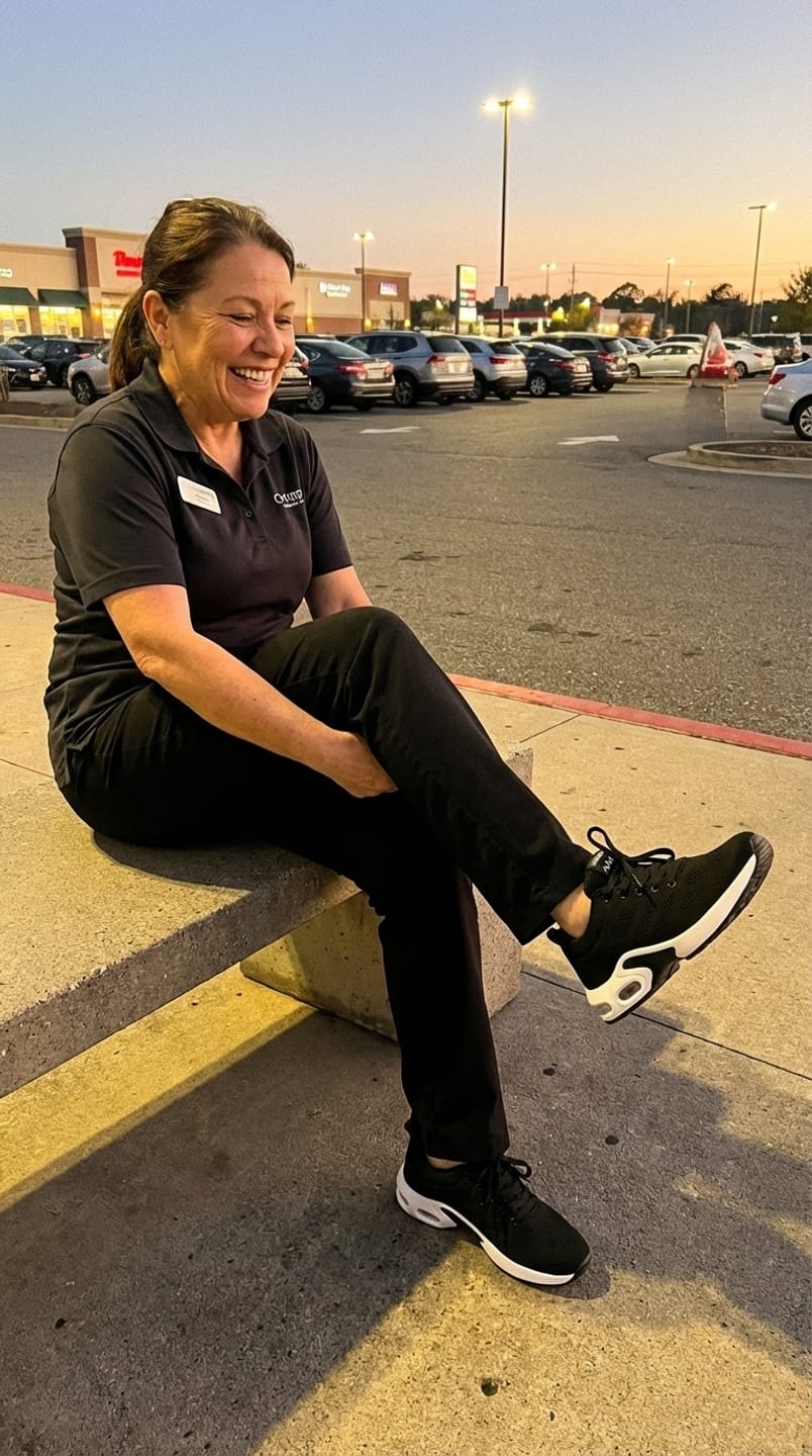 Customer photo review of Orthora™ Pro – 12-Hour Shift Shoes for All-Day Foot, Knee & Back Pain Relief (BOGO)
