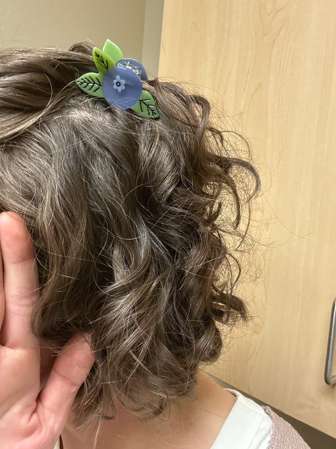 Customer photo review of Mini Blueberry Hair Claw Clip