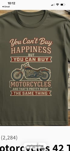 Customer photo review of Buy motorcycles 42 T Shirt