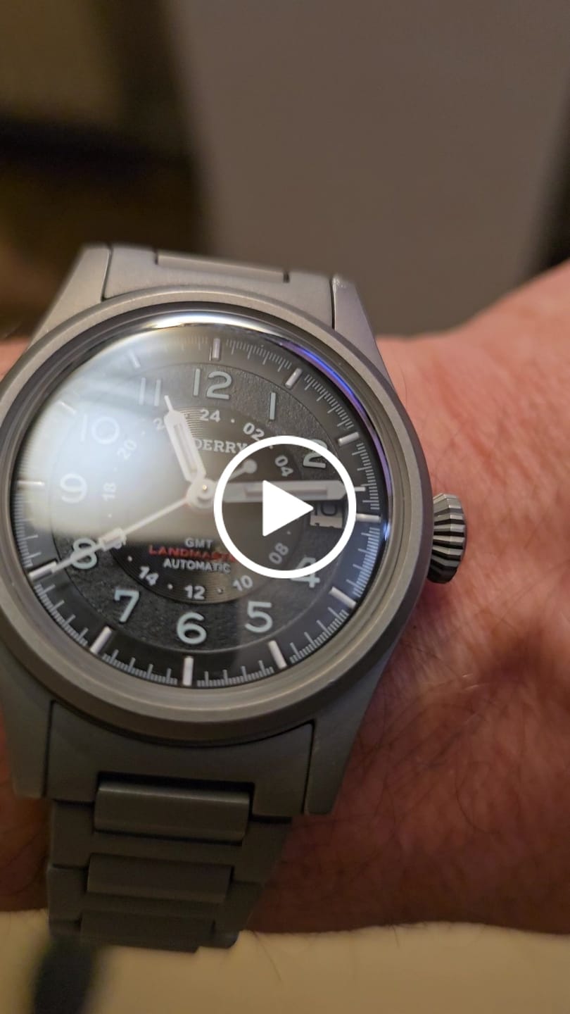 Customer video review of LANDMASTER GMT – Titanium Automatic Tritium Field Watch | Black-bracelet