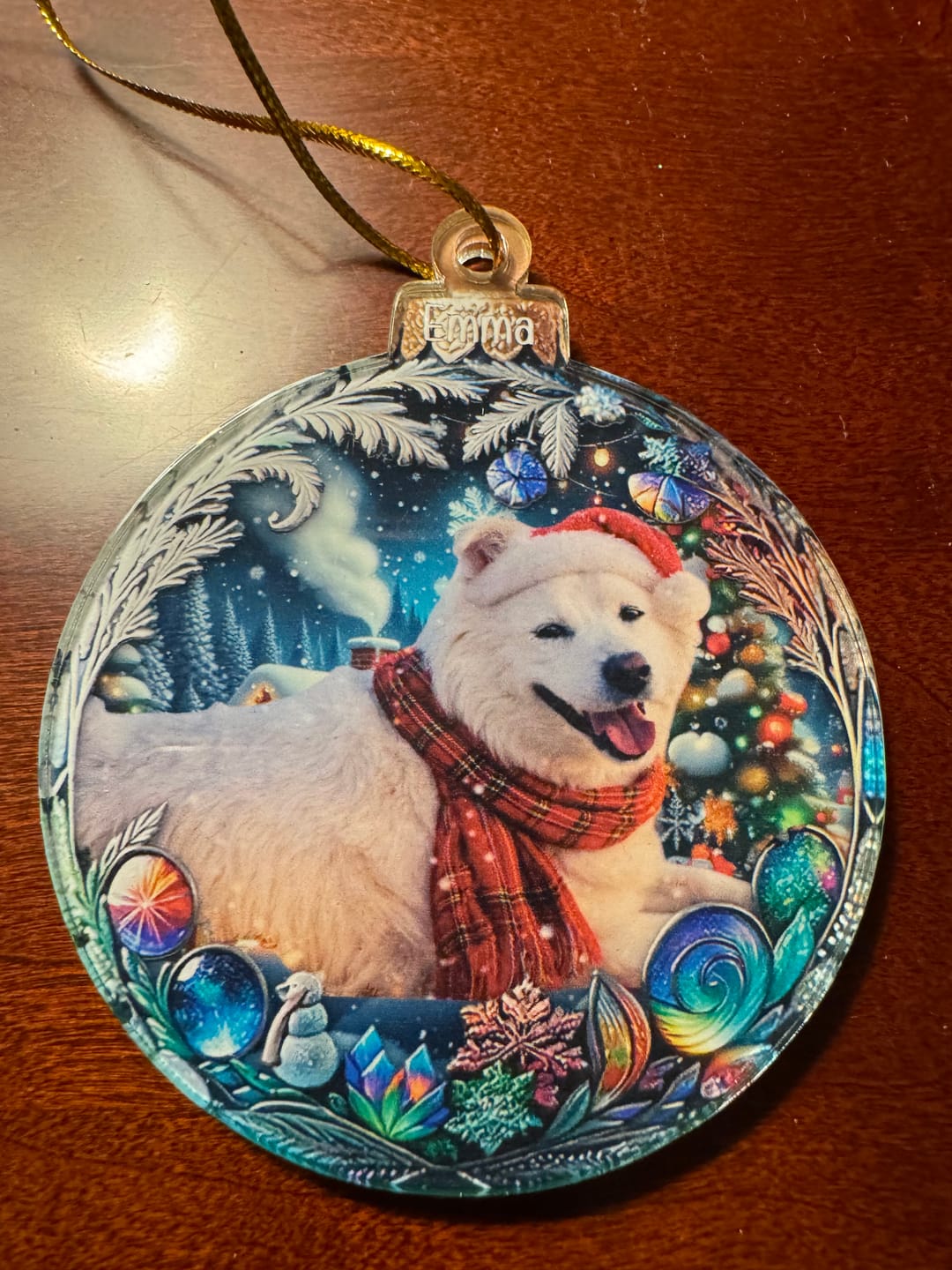 Customer photo review of Custom Photo Pets Make Our Lives Whole - Dog & Cat Personalized Ornament