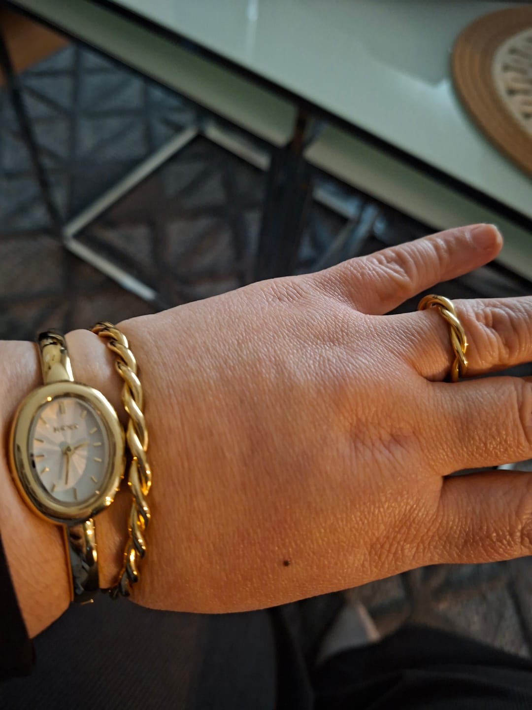 Customer photo review of Diana Gold Burgundy