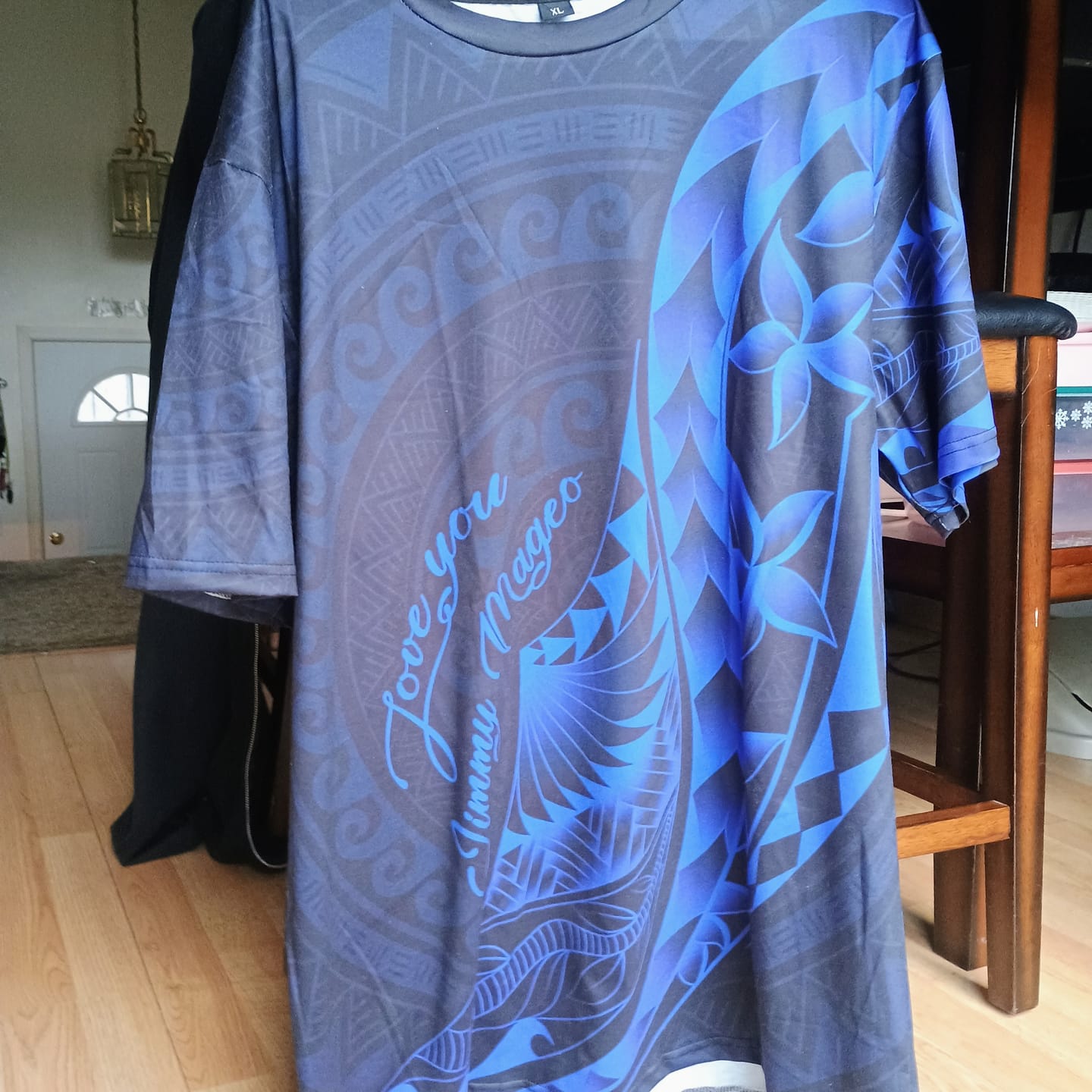 Customer photo review of Samoa T-Shirt - Custom Personalised Polynesian Pattern Style