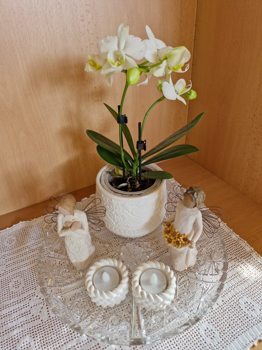 Customer photo review of Table Dance Weiß mit weißen Blüten und 2 Rispen