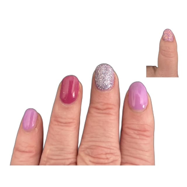 Customer photo review of Purplish Red Dipping Powder