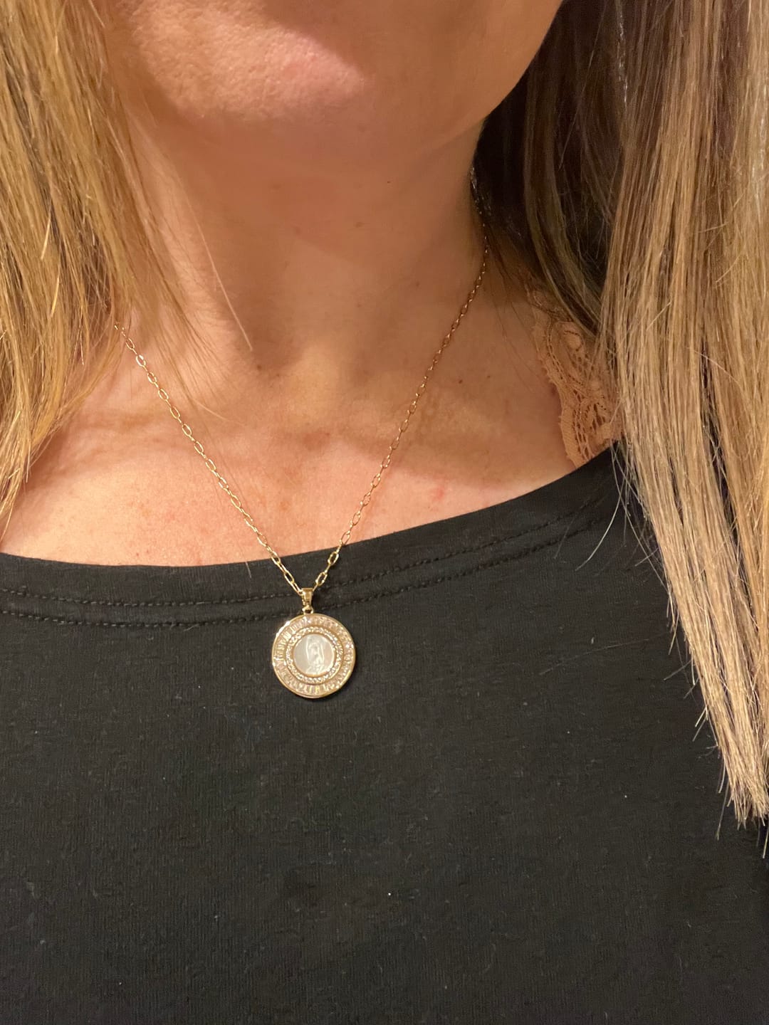 Customer photo review of Classic Mother Mary Necklace